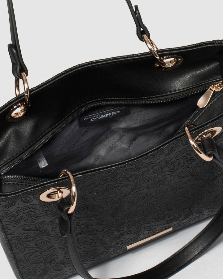 Black Nirvana Embossed Mini Tote Bag | Tote Bags