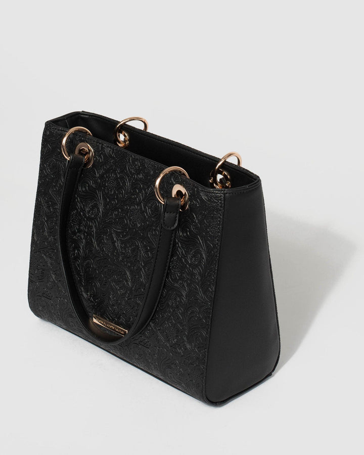 Black Nirvana Embossed Mini Tote Bag | Tote Bags
