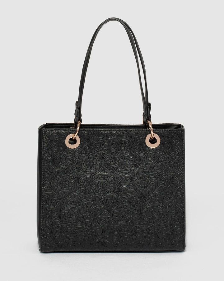 Black Nirvana Embossed Mini Tote Bag | Tote Bags