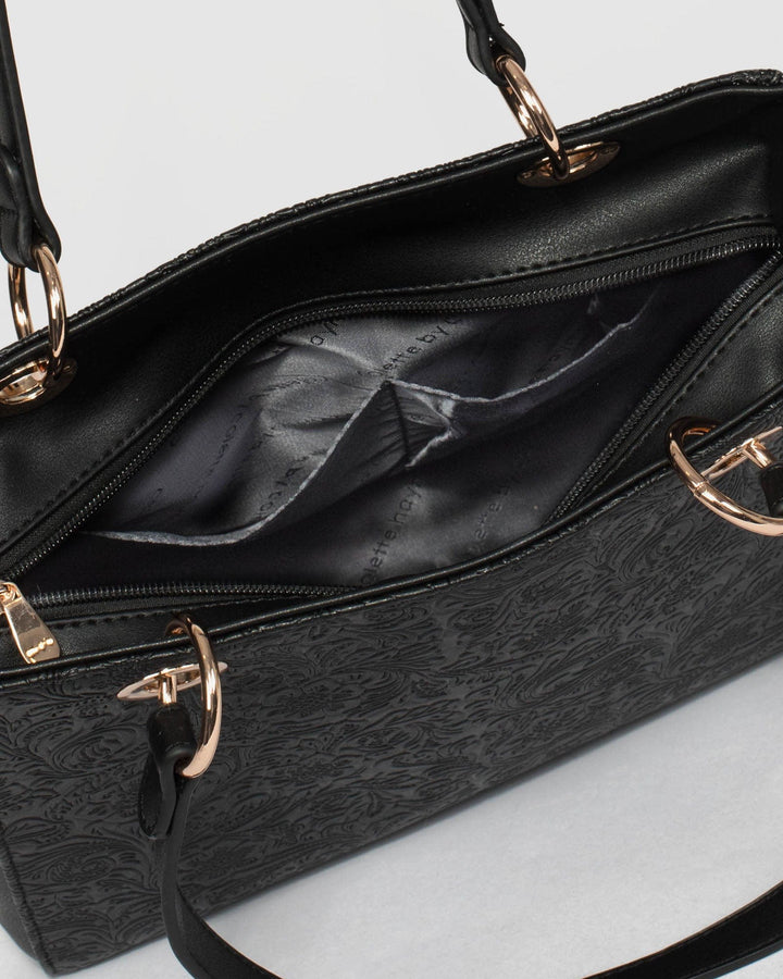 Black Nirvana Embossed Mini Tote Bag | Tote Bags