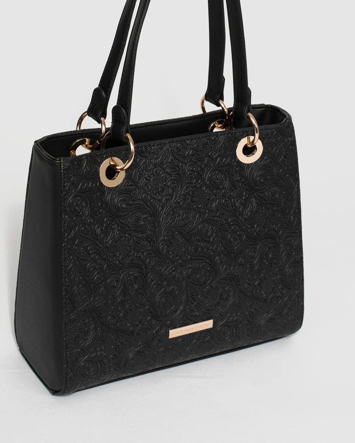Black Nirvana Embossed Mini Tote Bag | Tote Bags