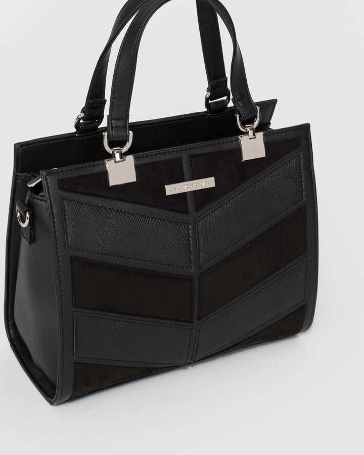 Black Noelle Multi Panel Tote Bag | Tote Bags
