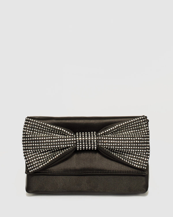 Colette by Colette Hayman Black Nola Bow Clutch Bag