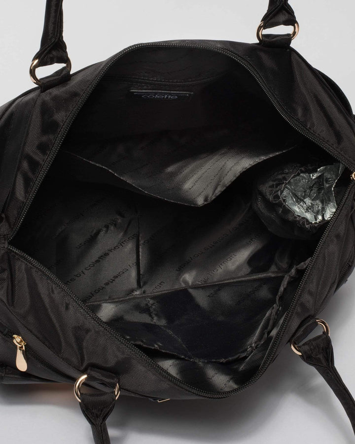 Black Nylon Zip Pocket Baby Bag | Baby Bags