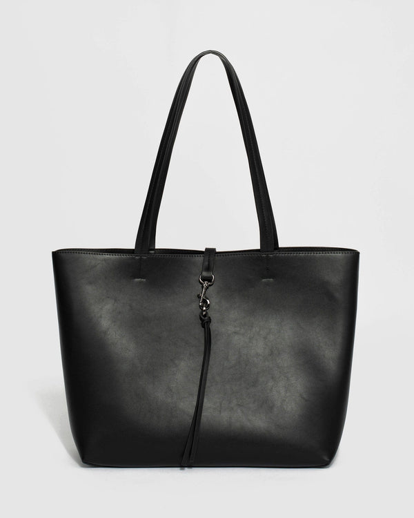 Black Olexa Tassel Tote Bag | Tote Bags
