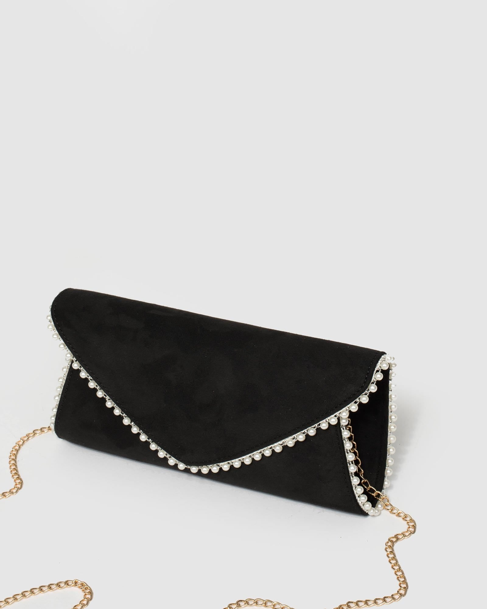 Black Oriana Pearl Clutch Bag Online Colette Hayman colette by