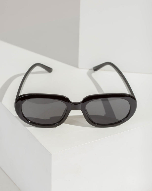 Colette by Colette Hayman Black Oval Sunglasses