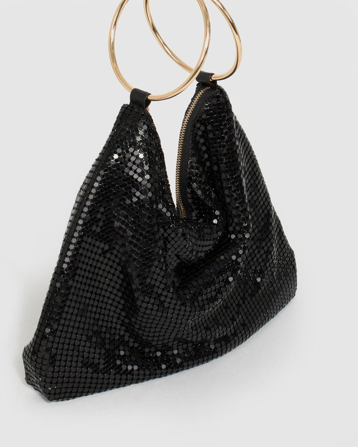 Colette by Colette Hayman Black Paris Ring Slouch Bag