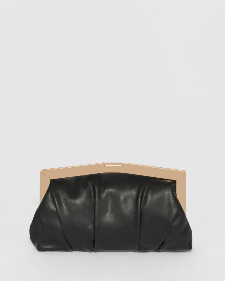 Black Pascal Pleat Clutch Bag | Clutch Bags