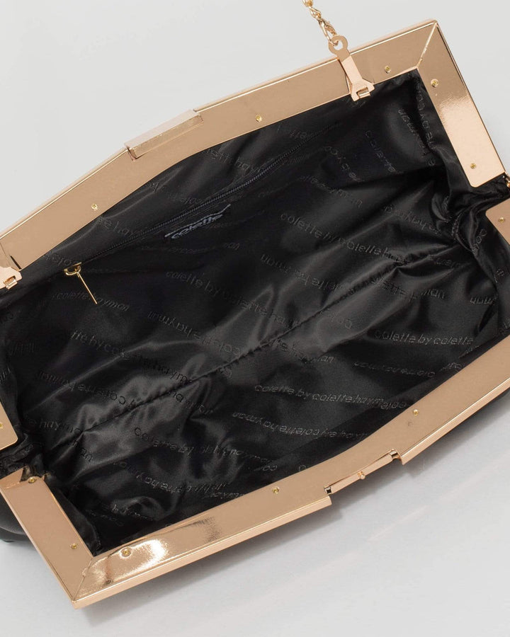 Black Pascal Pleat Clutch Bag | Clutch Bags