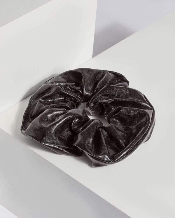 Black Patent Scrunchie | Hair Accessories