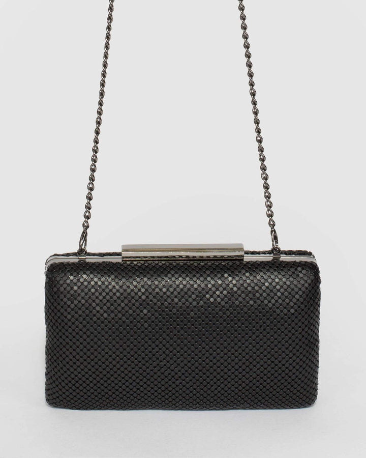 Black Paula Mesh Clutch Bag | Clutch Bags