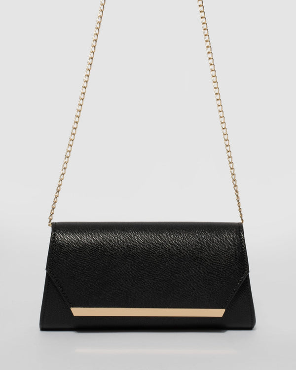 Black Paula Straight Bar Clutch Bag | Clutch Bags