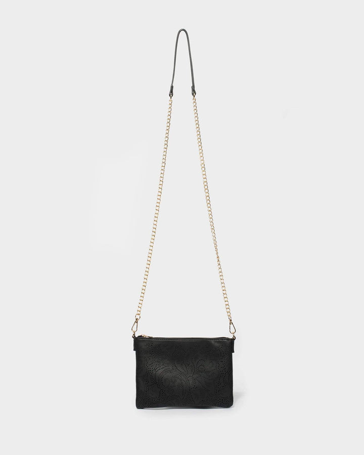 Black Peta Punchout Crossbody Bag | Crossbody Bags