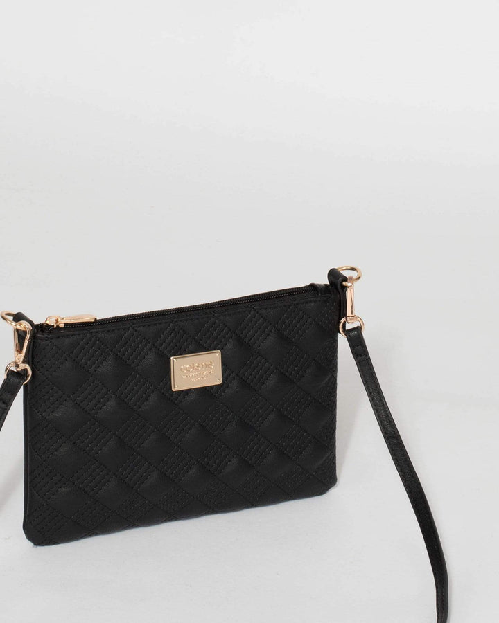 Black Quilt Crossbody Bag | Crossbody Bags