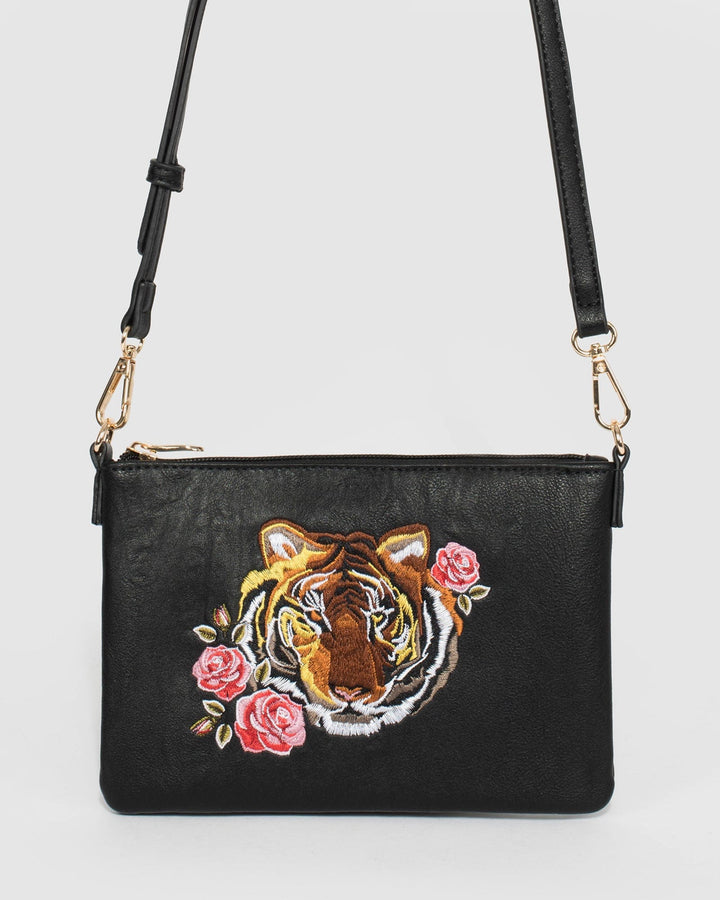 Black Peta Tiger Crossbody Bag | Crossbody Bags