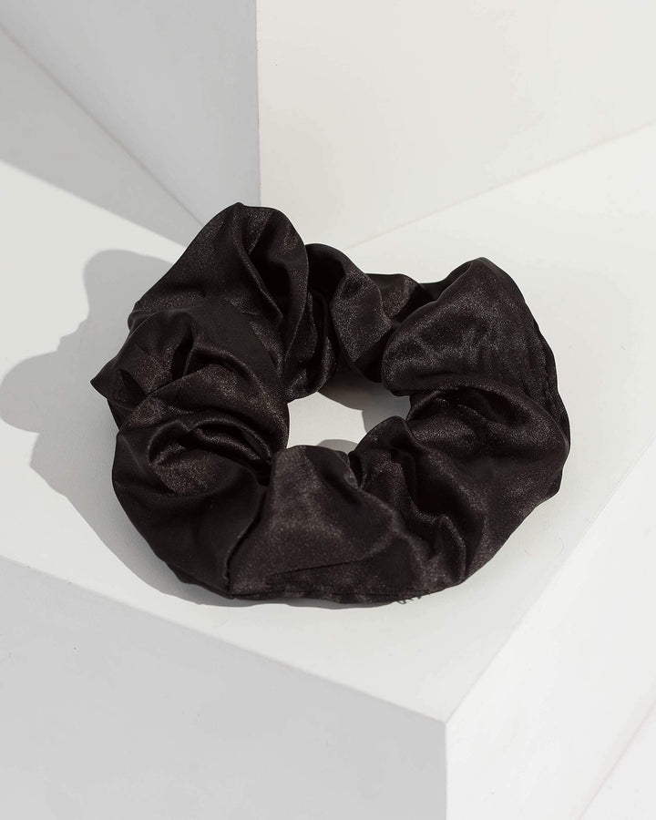 Black Plain Colour Scrunchie | Hair Accessories