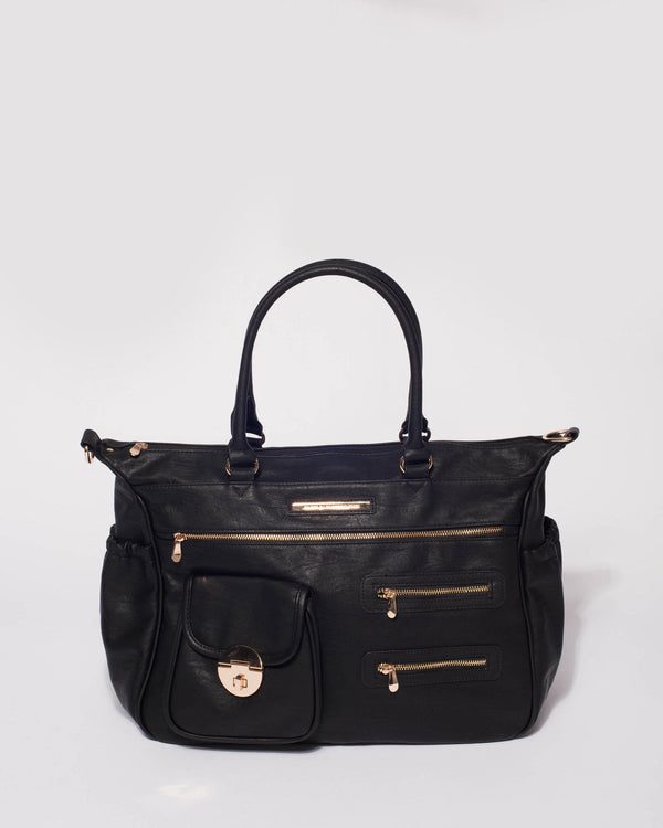 Colette by Colette Hayman Black Pocket And Zip Baby Bag