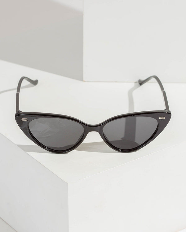 Colette by Colette Hayman Black Pointed Cat Eye Sunglasses