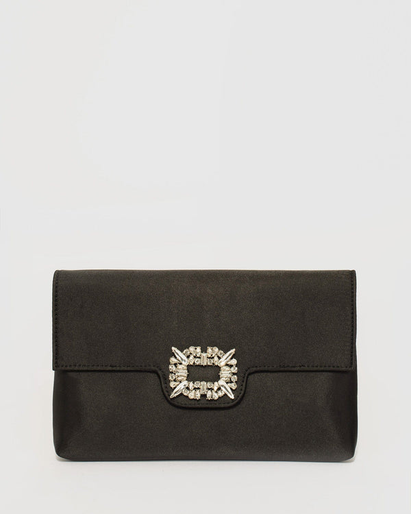 Colette by Colette Hayman Black Polly Crystal Clutch Bag