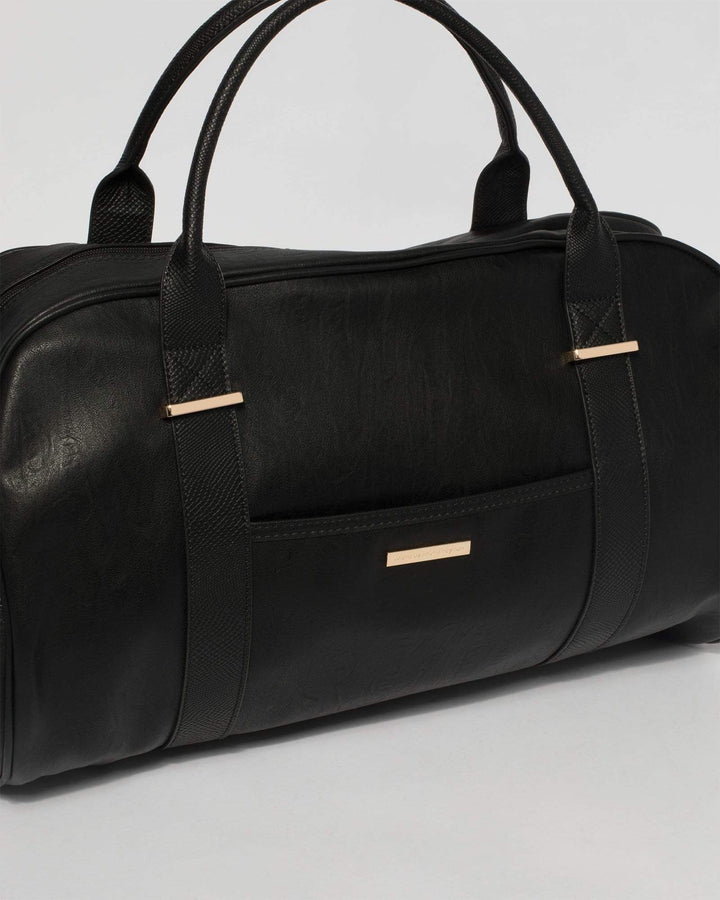 Black Workout Bag With Gold Hardware | Weekender Bags