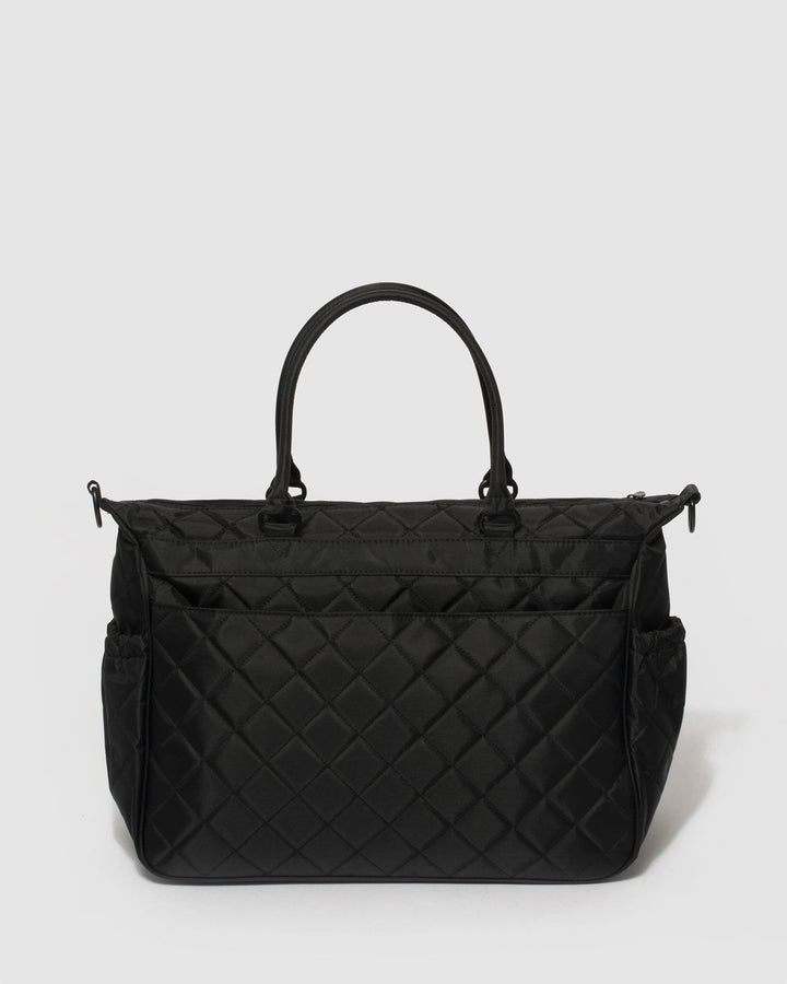 Colette by Colette Hayman Black Quilted Baby Travel Bag