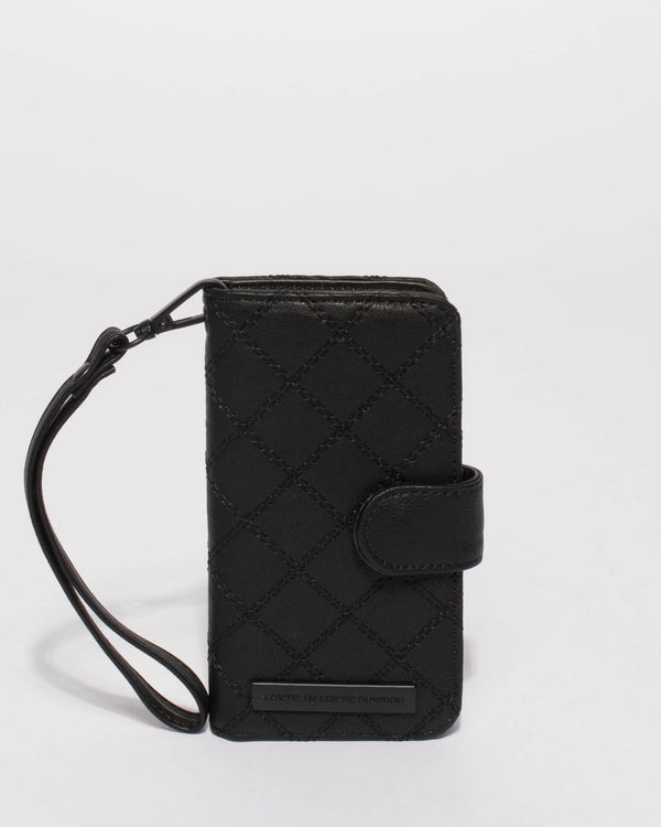 Black Quilted Iphone 6, 7 and 8 Purse | Phone Purses