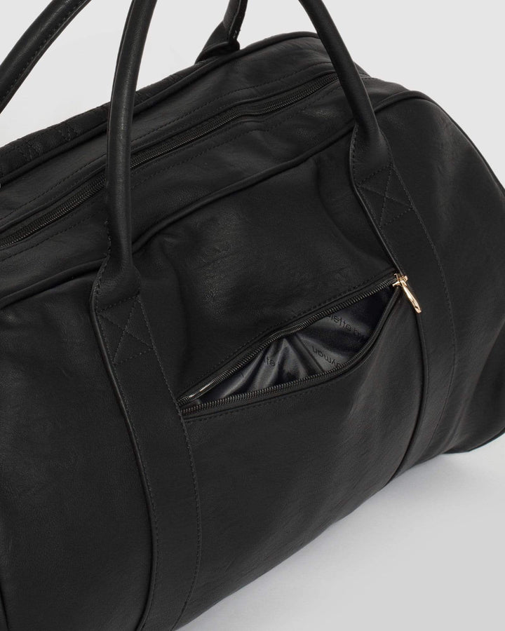 Black Quilted Workout Bag | Weekender Bags