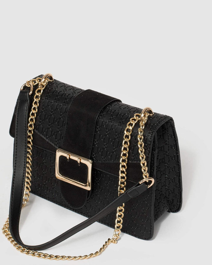 Black Buckle Crossbody Bag | Crossbody Bags