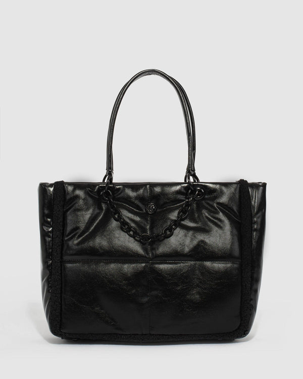 Colette by Colette Hayman Black Rachel Chain Tote Bag