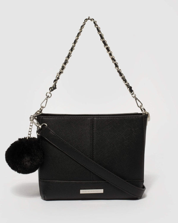 Black Rae Pom Pom Mini Bag | Mini Bags