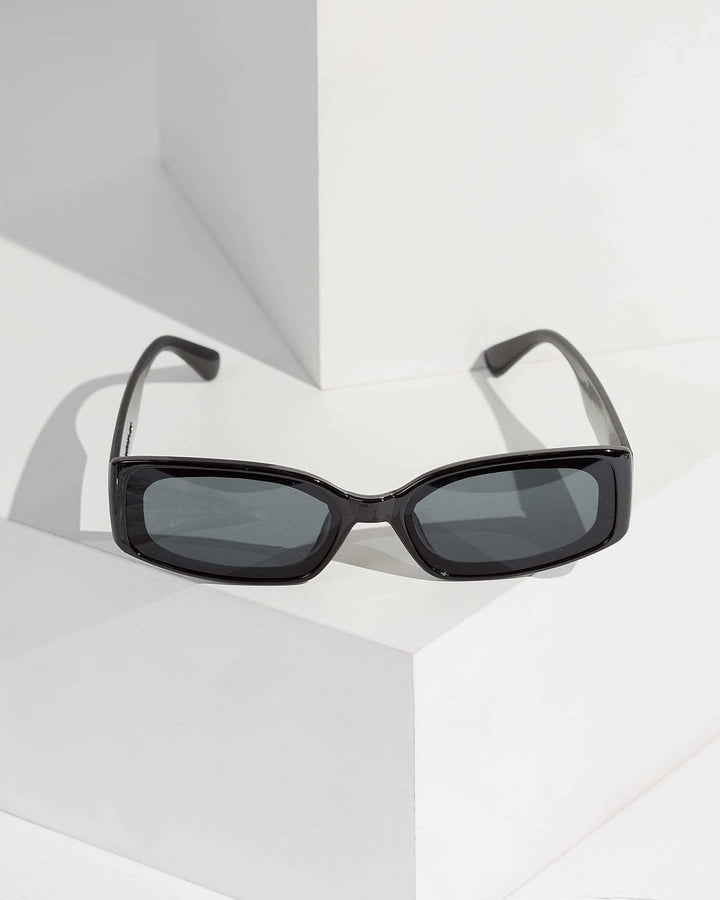 Colette by Colette Hayman Black Rectangle Acrylic Sunglasses