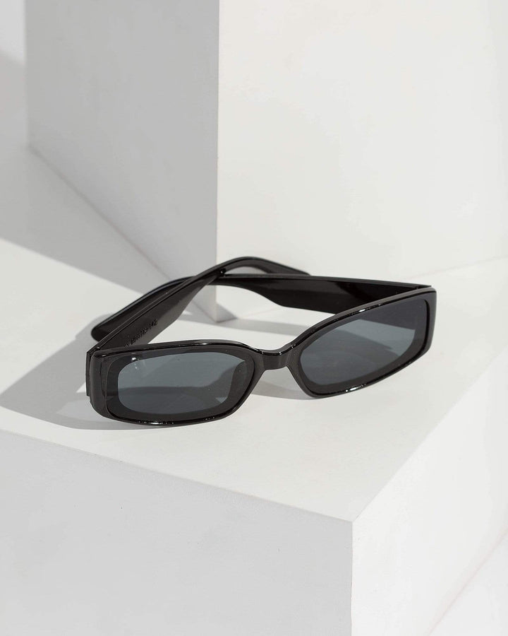 Colette by Colette Hayman Black Rectangle Acrylic Sunglasses