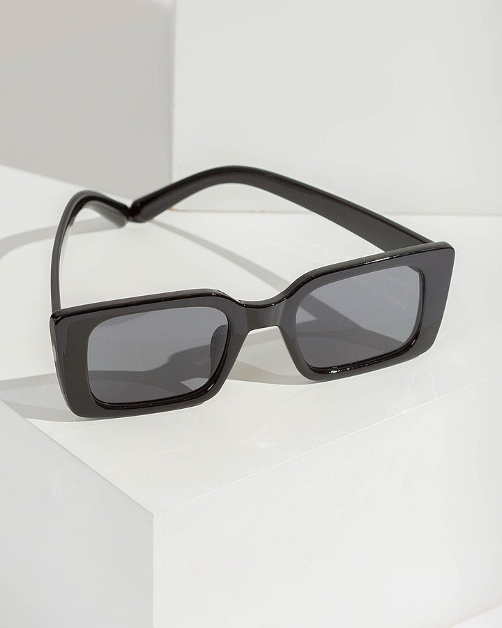 Colette by Colette Hayman Black Rectangle Sunglasses