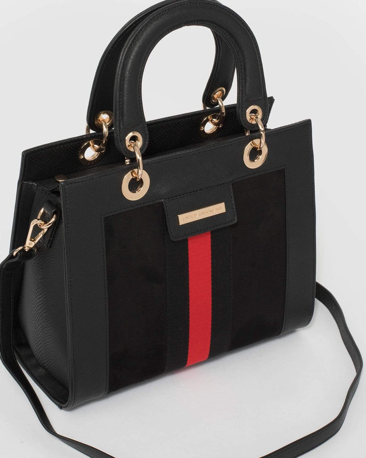 Black & Red Ella Panel Tote Bag | Tote Bags