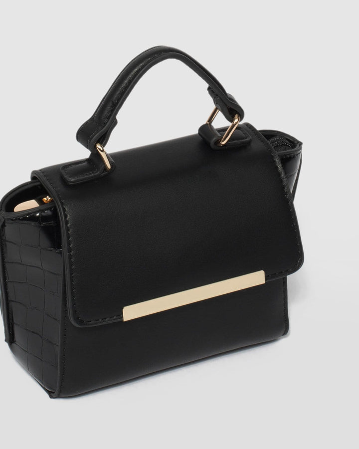 Black Riley Top Handle Tote Bag | Tote Bags