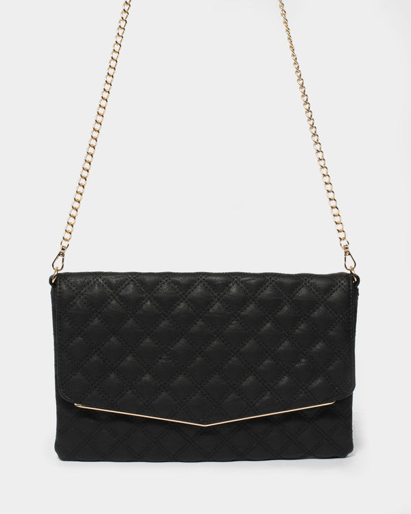 Black Robyn Quilt Clutch Bag | Clutch Bags