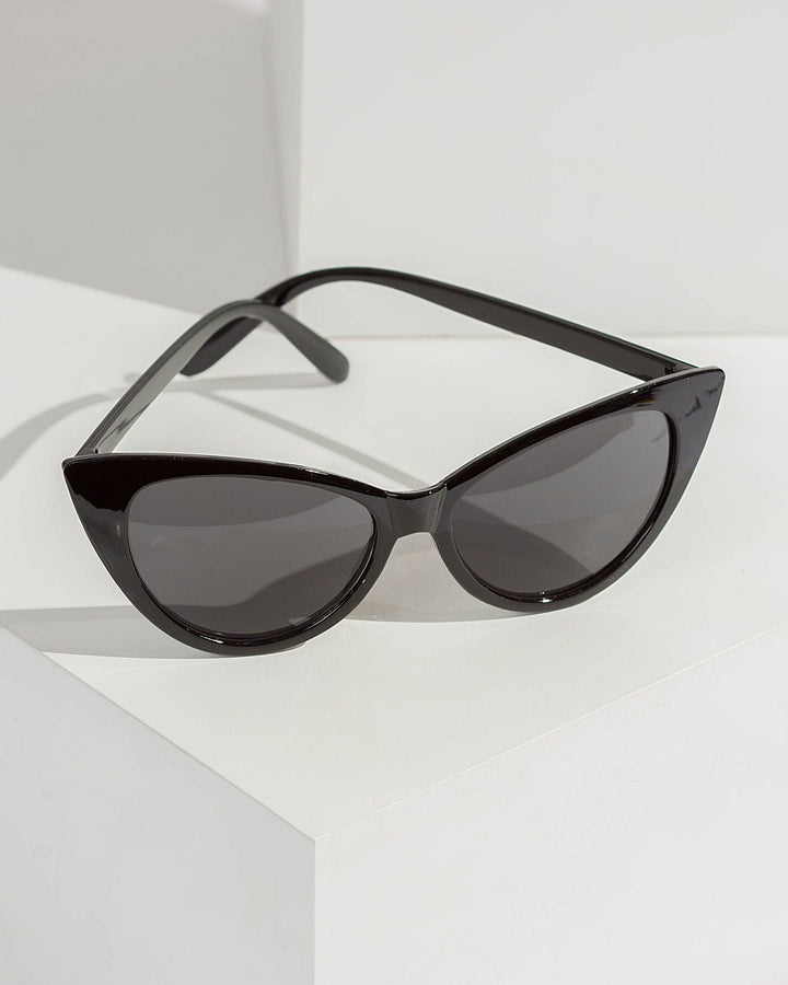 Colette by Colette Hayman Black Rounded Cat Eye Sunglasses