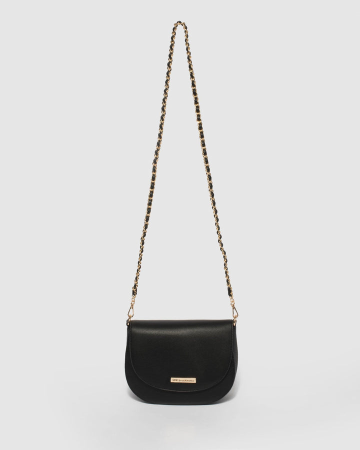 Black Sadie Saddle Bag | Crossbody Bags
