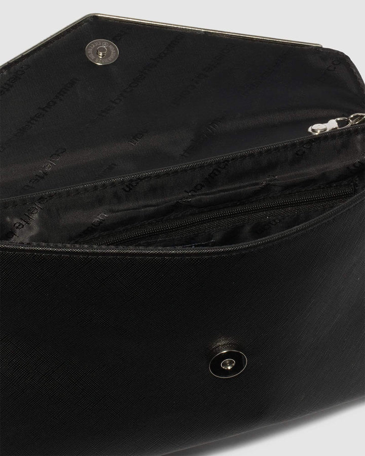 Black Saffiano Samantha Clutch Bag | Clutch Bags