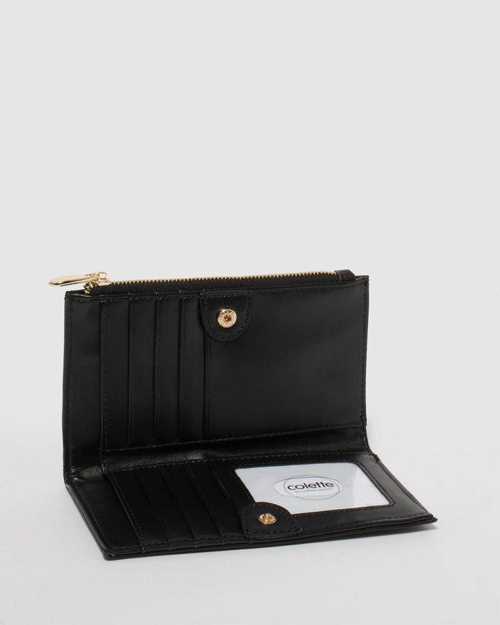 Black Saffiano Selena Zip Wallet | Wallets