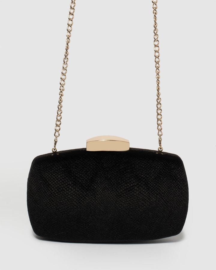 Black Samara Hardcase Clutch Bag | Clutch Bags