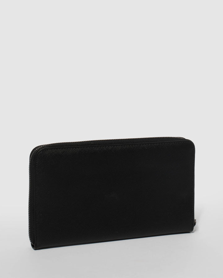 Black Sandy Large Wallet With Gunmetal Hardware | Wallets