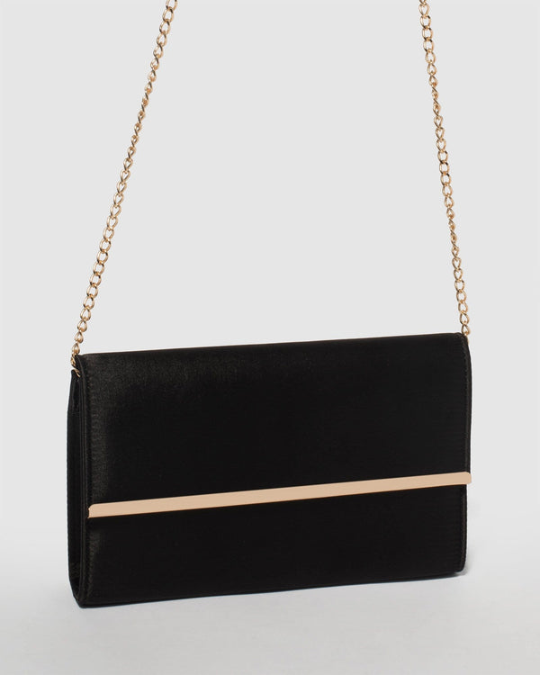 Black Satin Harriet Clutch Bag | Clutch Bags