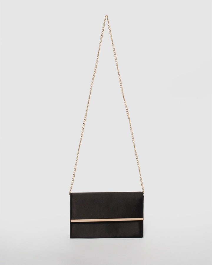 Black Satin Harriet Clutch Bag | Clutch Bags