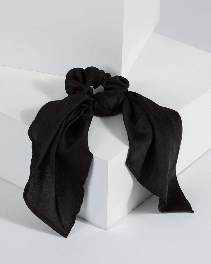 Black Scrunchie With Large Bow | Accessories