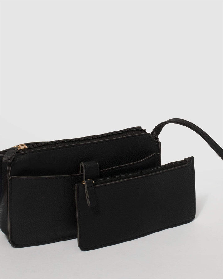 Black Selena Pocket Crossbody Bag | Crossbody Bags
