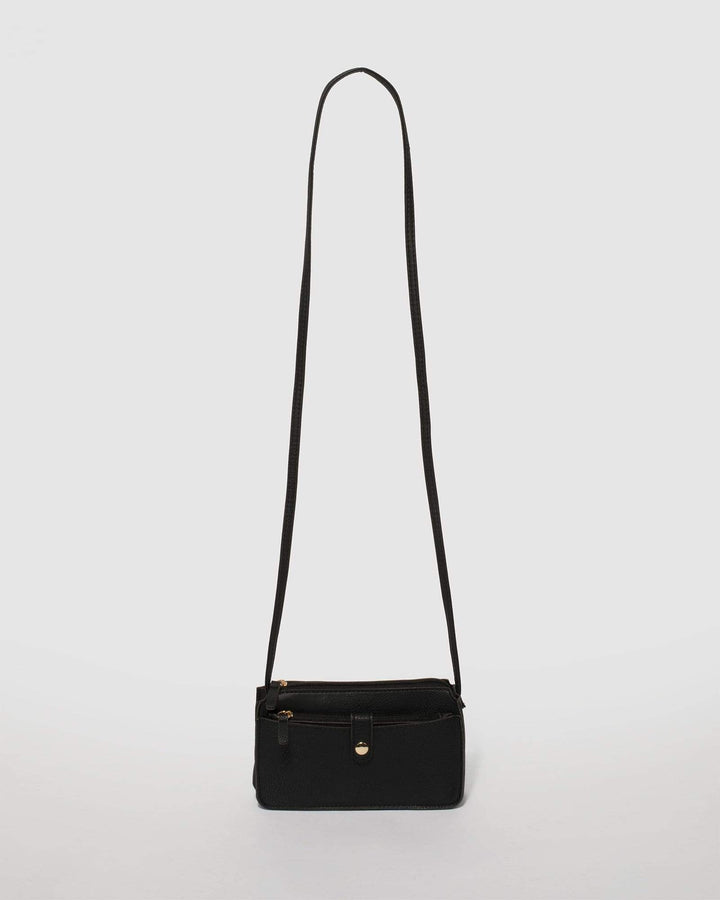 Black Selena Pocket Crossbody Bag | Crossbody Bags