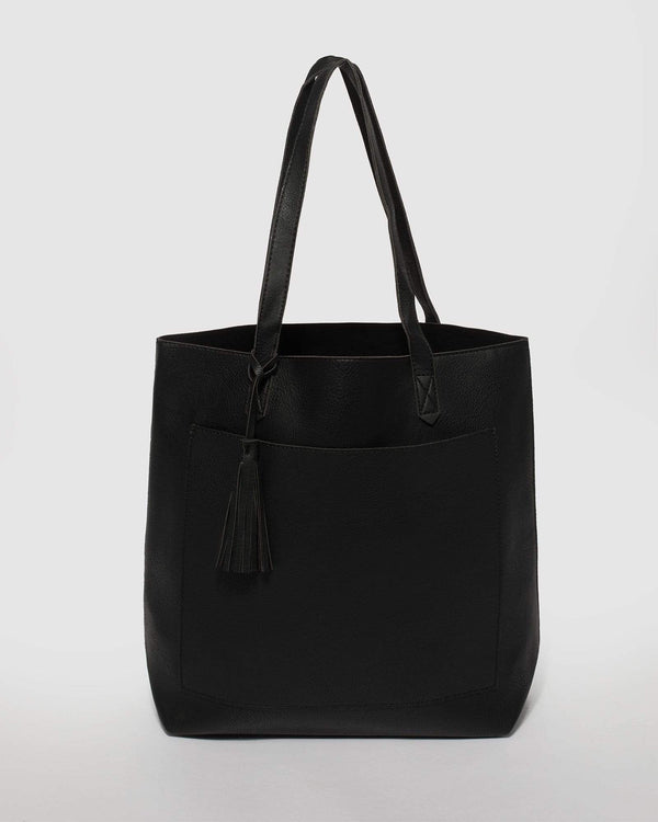 Black Selena Tassel Tote Bag | Tote Bags