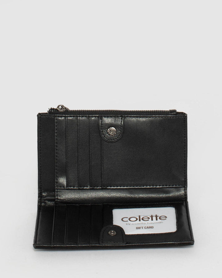 Black Selena Zip Wallet | Wallets